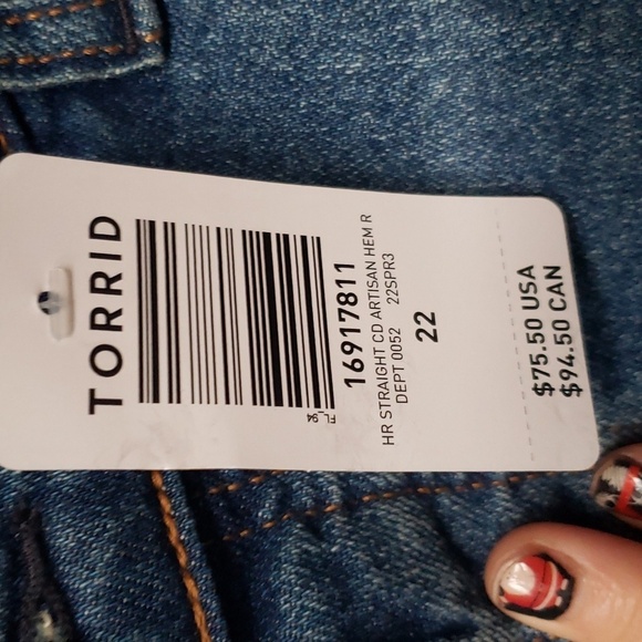 TORRID Mom Straight Vintage Stretch High-Rise Button Fly Jeans 22 new nwt - Picture 10 of 16